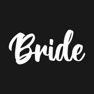 Bride Typography Cursive White T-Shirt