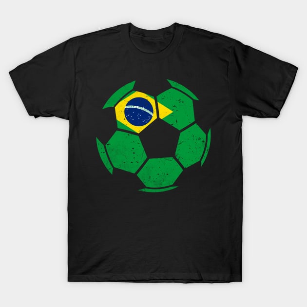 Brazil Soccer Ball Flag Jersey Brazilian Football Fan - Brazil Soccer - T- Shirt