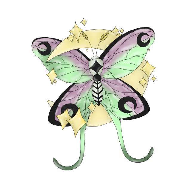 Moon moth by BeanMomDoodles