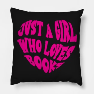 Book Lover Gift Reading Bookworm Heart graphic Pillow