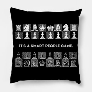 Chess for Smart People - White Pillow