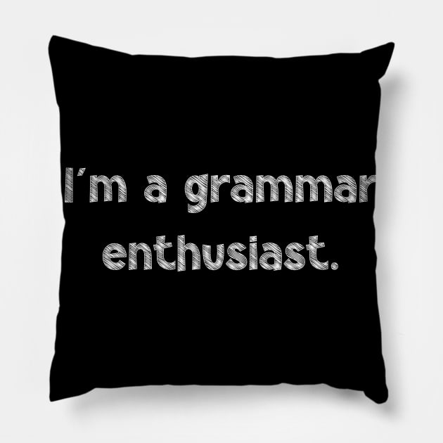 I'm a grammar enthusiast, National Grammar Day, Teacher Gift, Child Gift, Grammar Police, Grammar Nazi, Grammar Quotes, Funny Grammar, Pillow by DivShot 