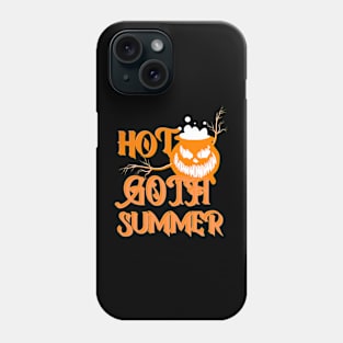 Hot Goth Summer Orange Letters and Horror Cauldron Phone Case