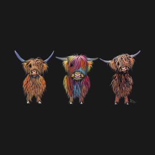 HaiRY HiGHLaND CoWS ' ALL THRee ' T-Shirt