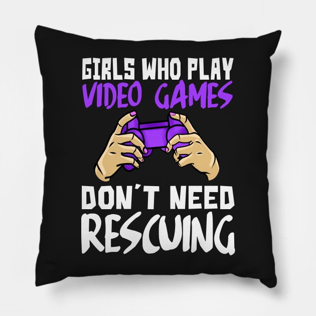 girlswhoplayvideogames Pillow by Prairie Ridge Designs