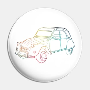 Rainbow shape line art old car Pin