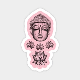 Buddha and lotus flowers Magnet