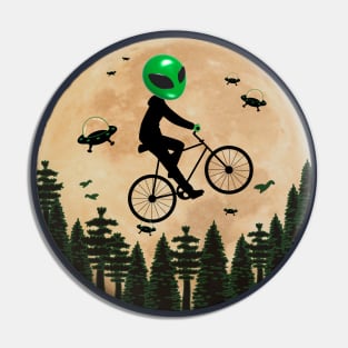 Funny alien rider Pin