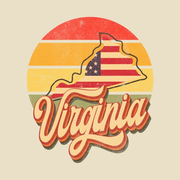 Virginia State Retro Vintage 70s style by Happy as I travel