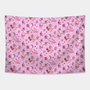 Cute Pink Axolotl Tapestry