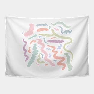 Pastel Watercolor Squiggles Tapestry