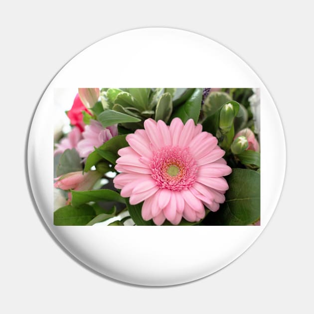 Pink Gerbera Daisy Flower Pin by pinkal