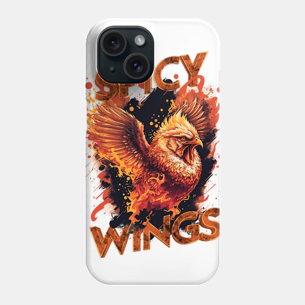 SPICY WINGS (WHITE SHIRT) Phone Case by TreemanMorse