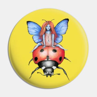 A ride on a ladybug Pin