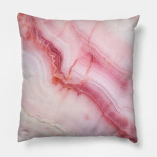 Abstract Pink Pastel Geode Pillow