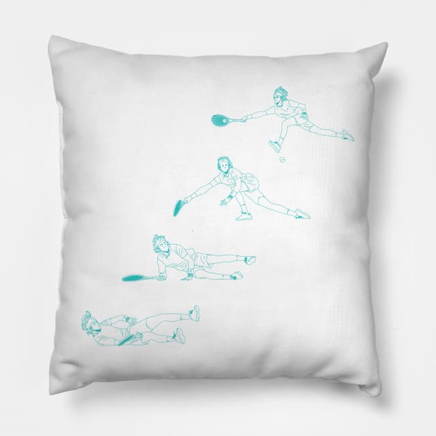 Andrey Rublev Dive on Grass! Pillow by dotbyedot