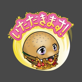 Kawaii Grease Beast (Pink), cute anime chibi burger T-Shirt T-Shirt