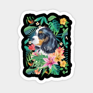 Tropical Tri-color Cavalier King Charles Spaniel Magnet