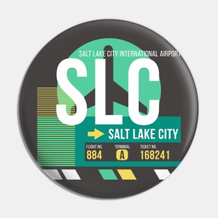 Salt Lake City (SLC) Airport // Retro Sunset Baggage Tag Pin