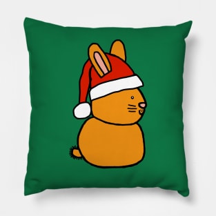 Christmas Bunny Rabbit in a Santa Hat Pillow