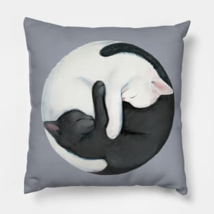 Yin Yang Balancing Cats Pillow