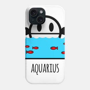 Horoscope - Cute zodiac – Aquarius (white) Phone Case