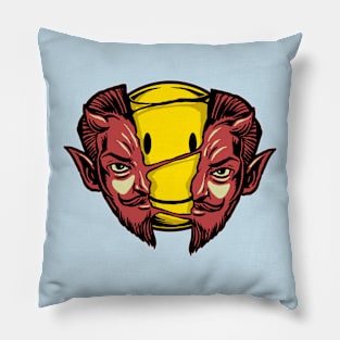 deep smile logo devil Pillow