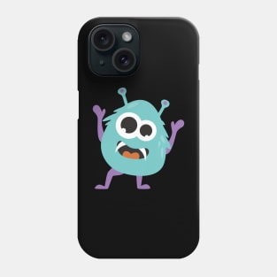 Monster cartoon character with fangs Phone Case