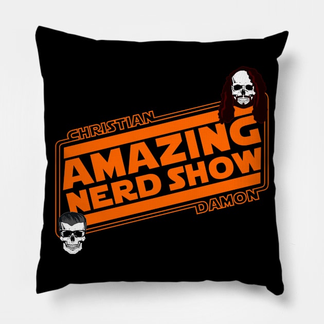 The Amazing Nerd Show Skull Logo Pillow by The Amazing Nerd Show 