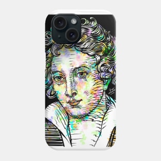 PERCY BYSSHE SHELLEY watercolor and ink portrait Phone Case