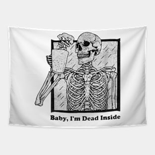 skeleton baby i am dead inside Tapestry