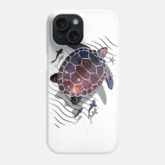 Floating space turtle Phone Case by Masato_Mio