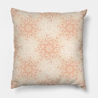 Bright Orange Floral Mandala Pattern Pillow