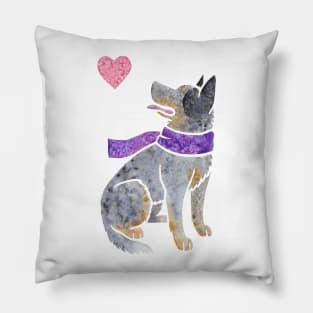 Watercolour Australian Cattle Dog Pillow