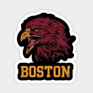 Funny Vintage Eagle Face Head Boston Gameday Of Football Magnet