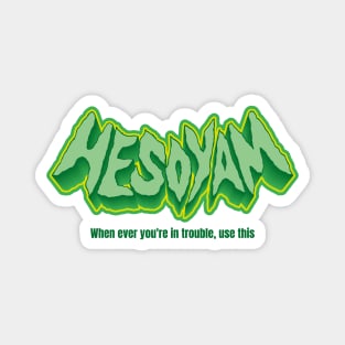 Hesoyam Cheat code word lettering art Magnet