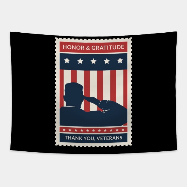 Honor & Gratitude Thank You Veterans Tapestry by Ken Adams Store