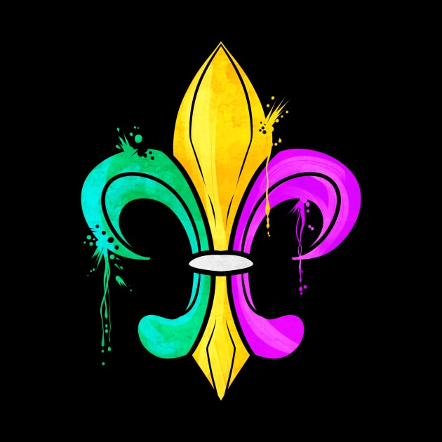 Green, Golden and Purple Fleur De Lis by SinBle