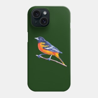 Baltimore Oriole - bird painting (no background) Phone Case