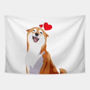 Happy Shba Inu - Love Tapestry