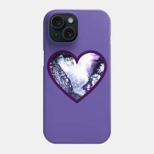 Icy Blue/Purple Paint Pour Heart Phone Case