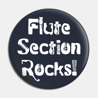 Flute Section Rocks White Text Pin