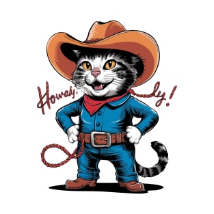 Cat in Howdy Style T-Shirt