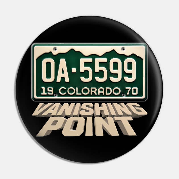 Vanishing Point - Plate & 3D Text Pin by RetroZest