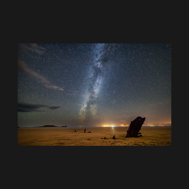 The Milky Way over Rhossili Bay by dasantillo