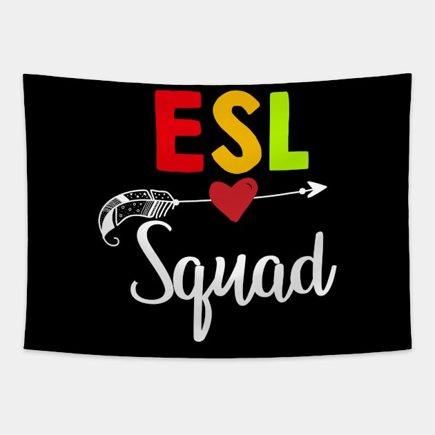 Esl Squad Teacher Back To School Tapestry by aaltadel