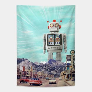 Robot in Town Tapestry