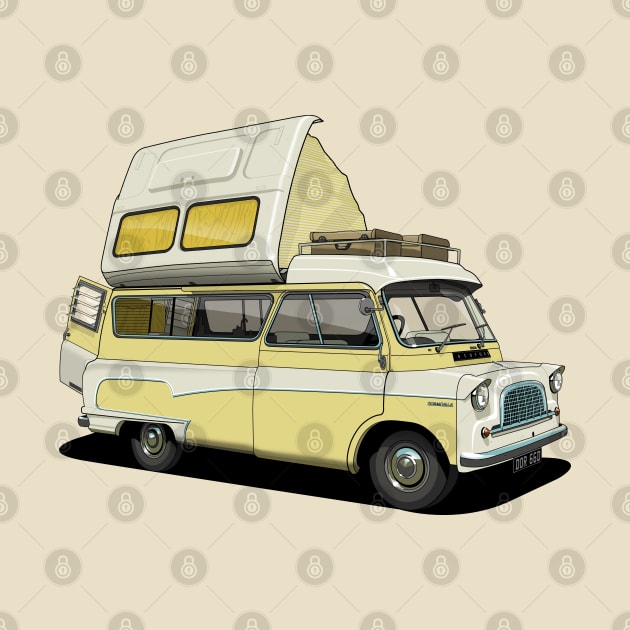 Bedford Campervan in yellow by candcretro