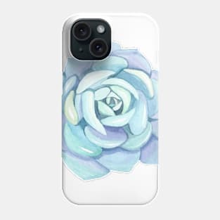 Hand painted blue succulent Phone Case