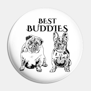 Best Buddies Pug French Bulldog black Pin